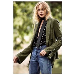 Free People Military Lace Bell Sleeve Jacket